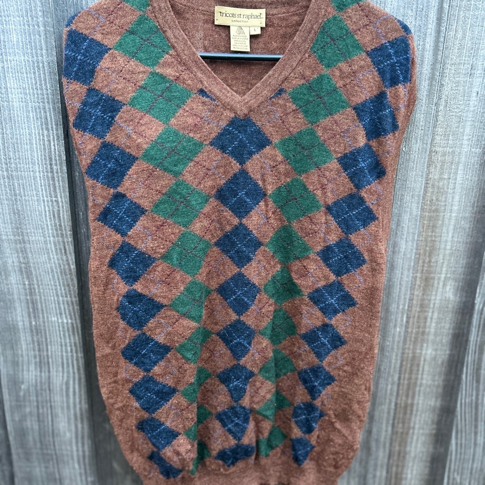 Tricots St Raphael Brown Wool Sweater Mens‎ size Large